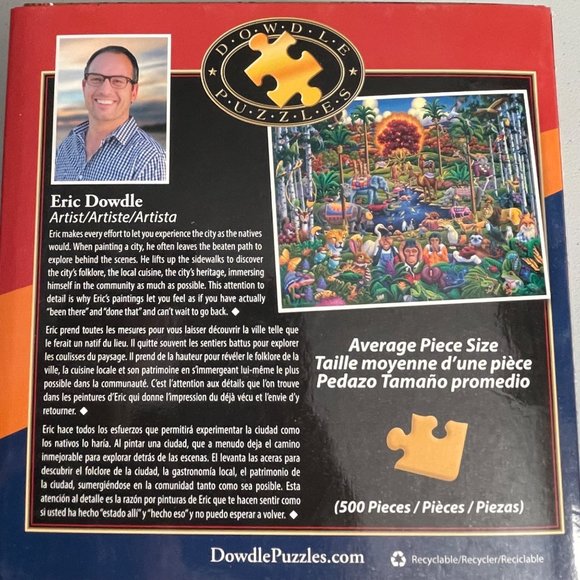 NEW Dowdle Folk Art - Jigsaw Puzzle - Animals of Eden - 500 Piece 16"x20" - Picture 2 of 5